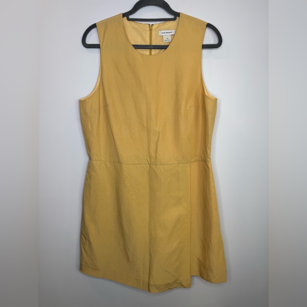 Club Monaco Yellow Sleeveless skort romper lyocell linen Size 12
